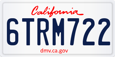 CA license plate 6TRM722