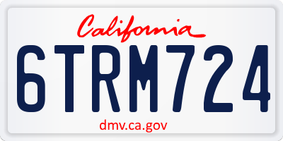 CA license plate 6TRM724