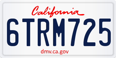 CA license plate 6TRM725