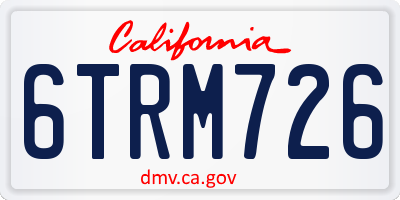 CA license plate 6TRM726