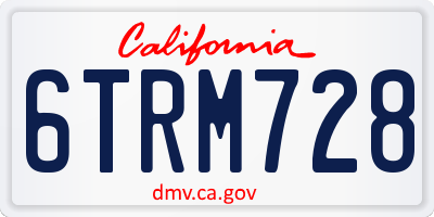 CA license plate 6TRM728