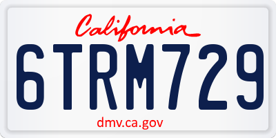 CA license plate 6TRM729