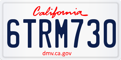 CA license plate 6TRM730