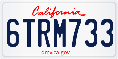 CA license plate 6TRM733