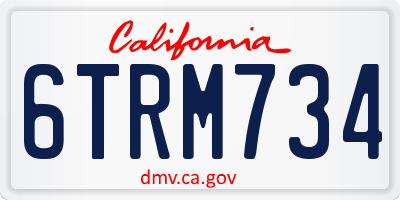 CA license plate 6TRM734