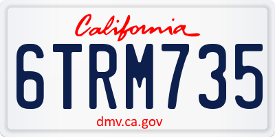 CA license plate 6TRM735