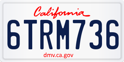 CA license plate 6TRM736