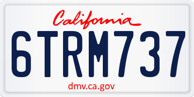 CA license plate 6TRM737
