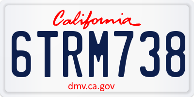 CA license plate 6TRM738