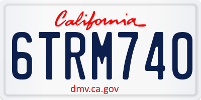 CA license plate 6TRM740