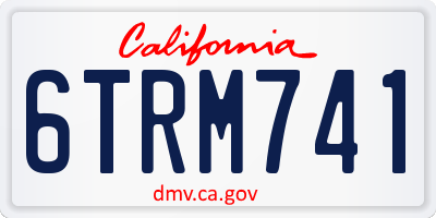 CA license plate 6TRM741