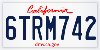 CA license plate 6TRM742
