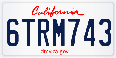 CA license plate 6TRM743