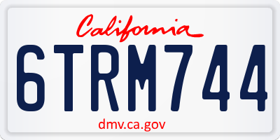 CA license plate 6TRM744