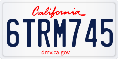 CA license plate 6TRM745