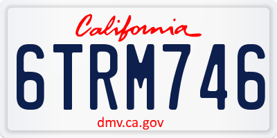 CA license plate 6TRM746