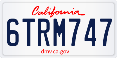 CA license plate 6TRM747