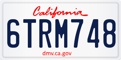 CA license plate 6TRM748