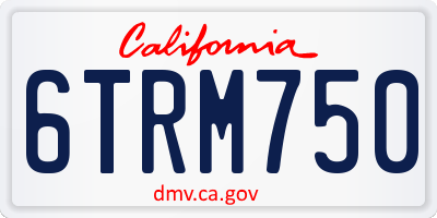 CA license plate 6TRM750