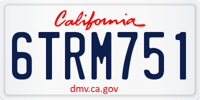 CA license plate 6TRM751