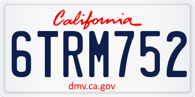 CA license plate 6TRM752