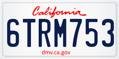 CA license plate 6TRM753