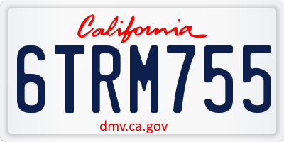 CA license plate 6TRM755