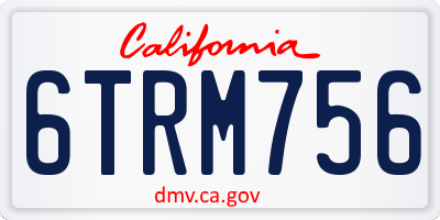 CA license plate 6TRM756