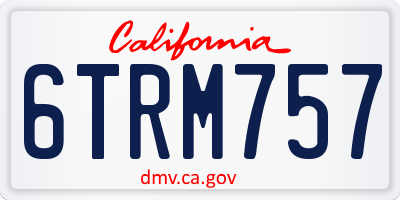 CA license plate 6TRM757