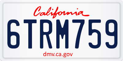 CA license plate 6TRM759