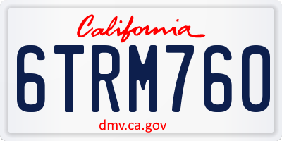 CA license plate 6TRM760