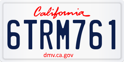 CA license plate 6TRM761