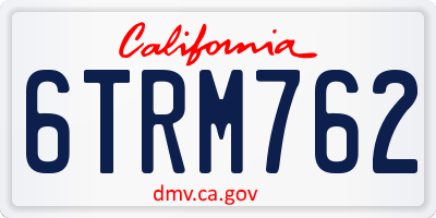 CA license plate 6TRM762