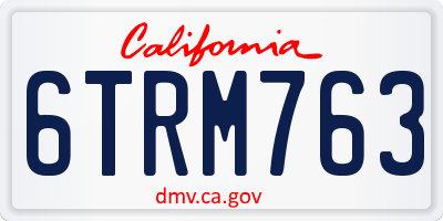 CA license plate 6TRM763