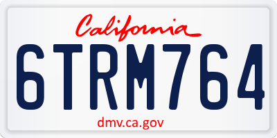 CA license plate 6TRM764