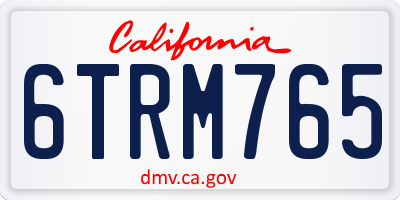 CA license plate 6TRM765
