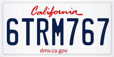CA license plate 6TRM767