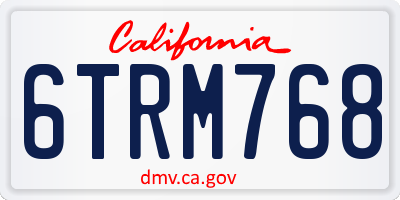 CA license plate 6TRM768