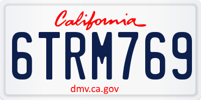 CA license plate 6TRM769