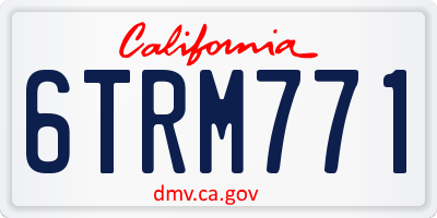 CA license plate 6TRM771