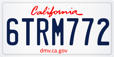 CA license plate 6TRM772