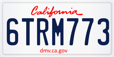 CA license plate 6TRM773