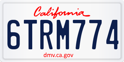 CA license plate 6TRM774