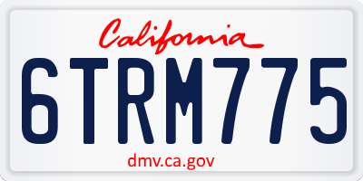 CA license plate 6TRM775