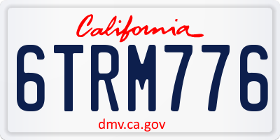 CA license plate 6TRM776