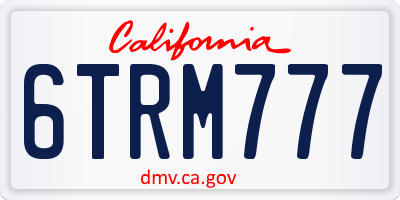 CA license plate 6TRM777