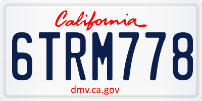CA license plate 6TRM778