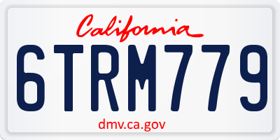 CA license plate 6TRM779