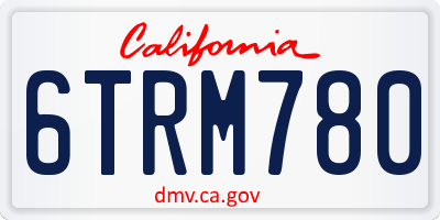 CA license plate 6TRM780