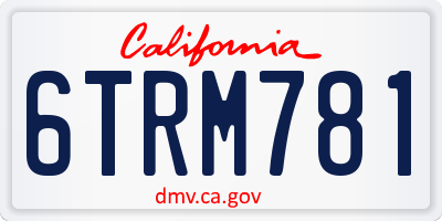 CA license plate 6TRM781